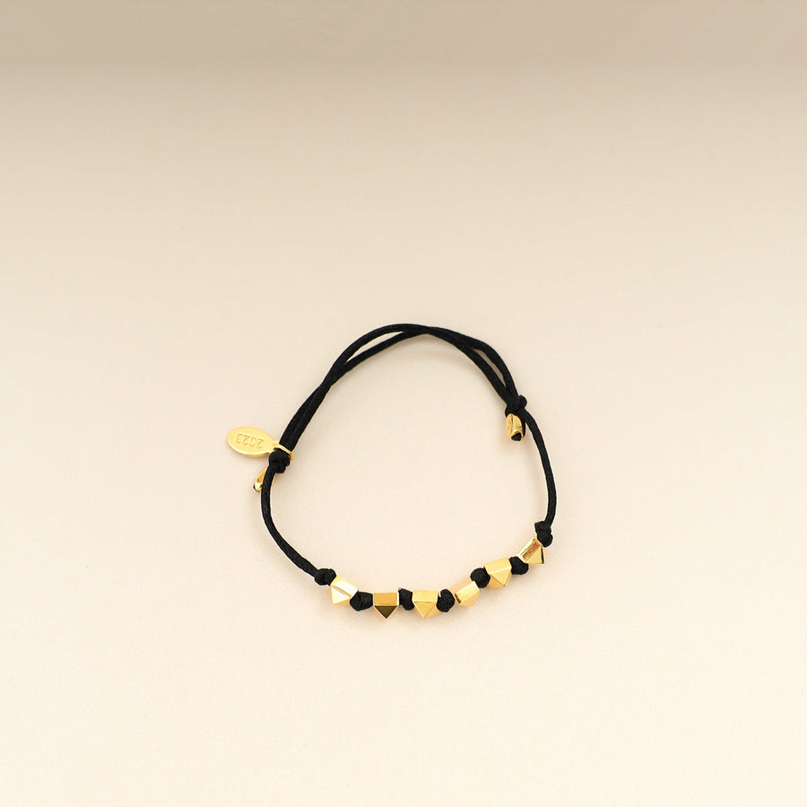 Valentino Black Rockstud Cord Adjustable Bracelet