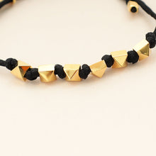 Valentino Black Rockstud Cord Adjustable Bracelet