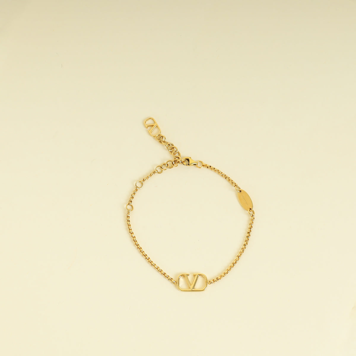Valentino Gold Tone Vlogo Signature Metal Bracelet