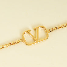 Valentino Gold Tone Vlogo Signature Metal Bracelet