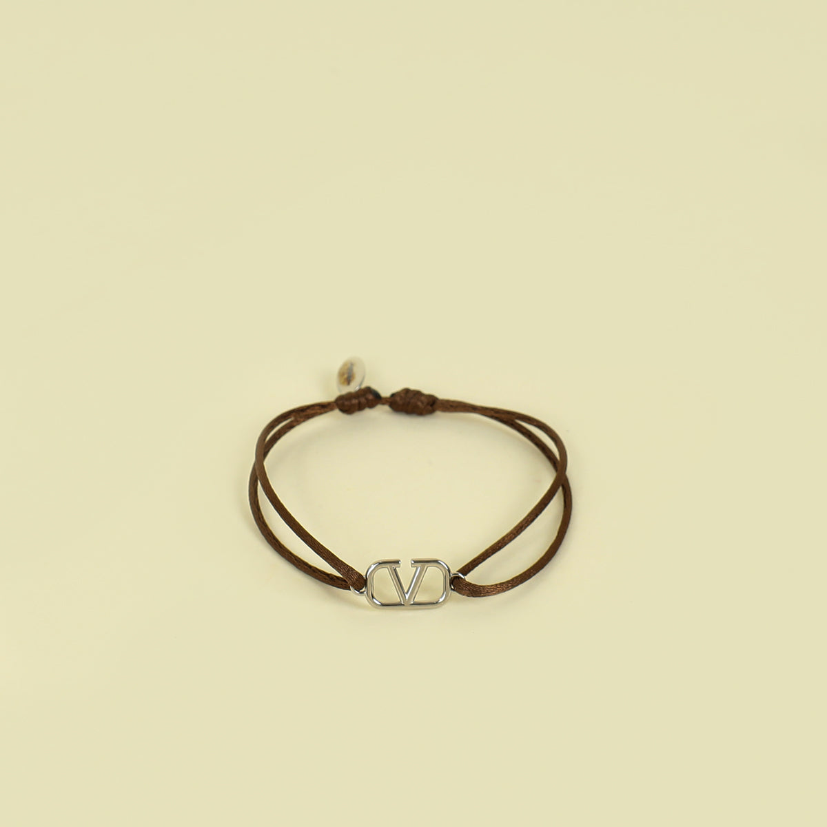 Valentino Brown Vlogo Cord Bracelet