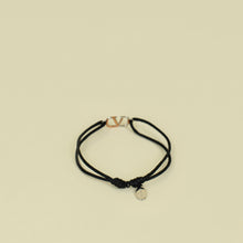 Valentino Black Vlogo Cord Bracelet