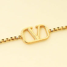 Valentino Gold Tone Vlogo Signature Metal Bracelet