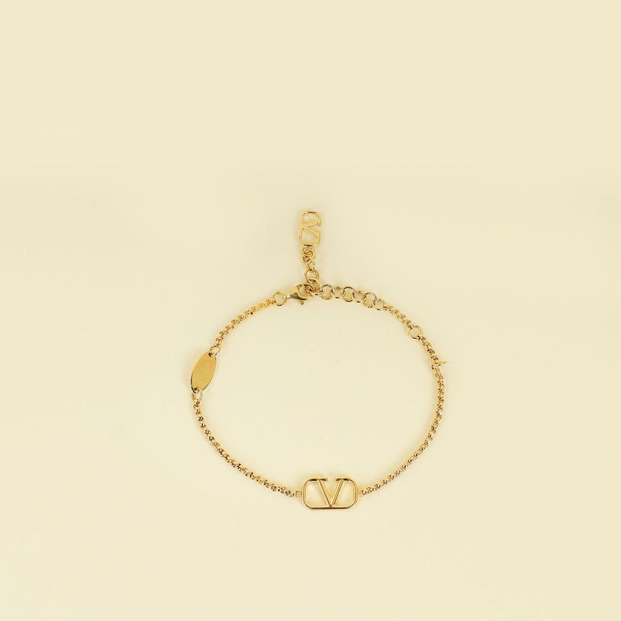 Valentino Gold Vlogo Signature Metal Bracelet