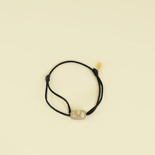 Valentino Black Vlogo Crystal Cord Bracelet