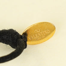 Valentino Black Vlogo Crystal Cord Bracelet