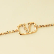 Valentino Gold Tone Vlogo Chain Bracelet