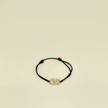 Valentino Black Vlogo Crystal Cord Bracelet