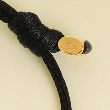 Valentino Black Vlogo Crystal Cord Bracelet