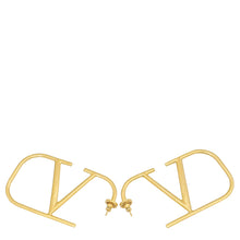 Valentino Gold Finish VLogo Signature Earrings