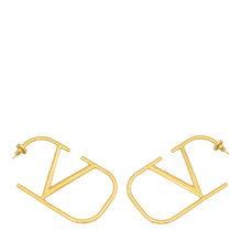 Valentino Gold Finish VLogo Signature Earrings