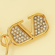 Valentino Gold VLOGO Signature Crystal-Embellished Hoop Earrings