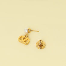 Valentino Gold VLOGO Signature Metal and Pearl Earrings