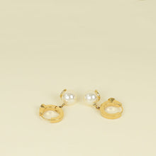 Valentino Gold VLogo Signature Crystal & Pearl Drop Hoop Earrings
