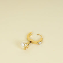 Valentino Gold VLogo Signature Crystal & Pearl Drop Hoop Earrings