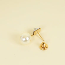 Valentino Gold Rockstud Pearl Drop Earrings