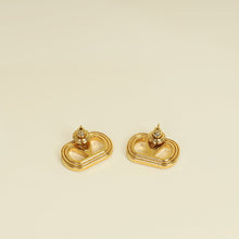 Valentino Gold Tone Ovalette VLOGO Earrings