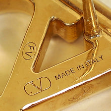 Valentino Gold Tone Ovalette VLOGO Earrings