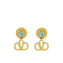Valentino Gold Finish VLogo Signature Earrings