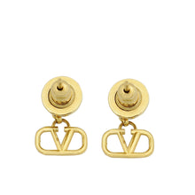 Valentino Gold Finish VLogo Signature Earrings
