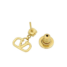 Valentino Gold Finish VLogo Signature Earrings