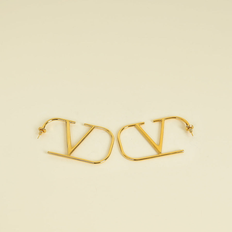 Valentino Gold Vlogo Signature Earrings