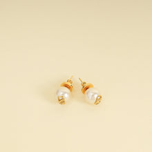 Valentino White Vlogo Pearl Earrings