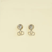 Valentino Silver Tone Vlogo Drop Earrings