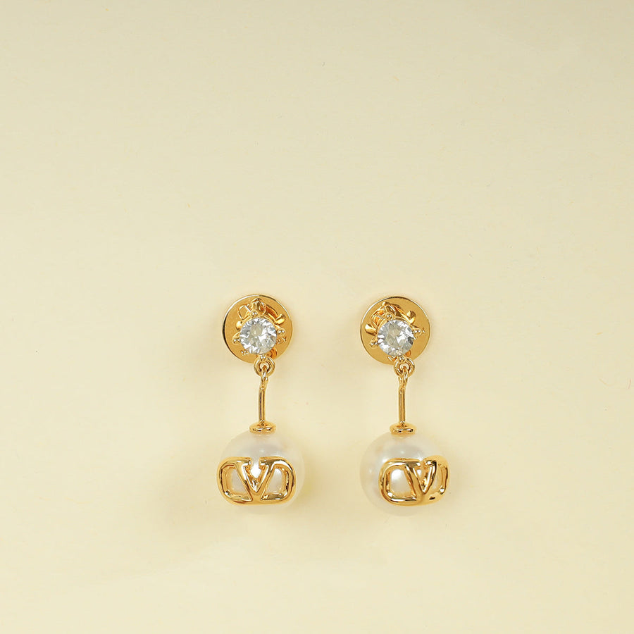 Valentino Gol VLogo Signature Faux-Pearl Earrings