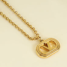 Valentino Gold Vlogo Pendant Necklace