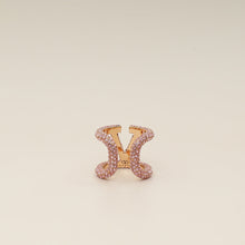 Valentino Gold VLogo Crystal Signature Ring 54