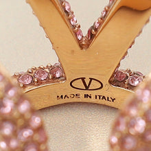 Valentino Gold VLogo Crystal Signature Ring 54