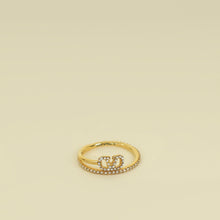 Valentino Gold VLOGO Signature Metal and Swarovski® Crystal Ring