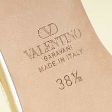 Valentino Metallic Gold Vlogo Signature Slingback Pumps With Cornely Embroidery 38.5