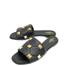 Valentino Black Roman Stud Flat Slide Sandals 41