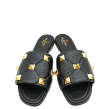 Valentino Black Roman Stud Flat Slide Sandals 41