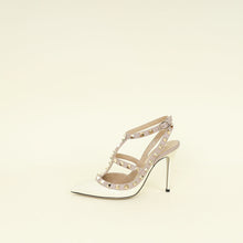 Valentino Ivory Cream Rockstud Caged Ankle Pump 35