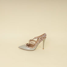 Valentino Light Grey Rockstud Caged 100 Pumps 36.5
