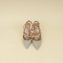 Valentino Light Grey Rockstud Caged 100 Pumps 36.5