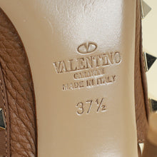Valentino Brown Rockstud Caged Ankle Strap Pump 37.5