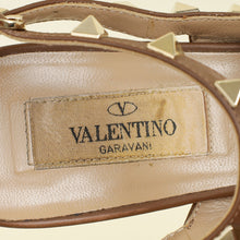 Valentino Brown Rockstud Caged Ankle Strap Pump 37.5