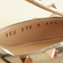Valentino Metallic Bronze Rockstud Caged Ankle Strap Pumps 37.5