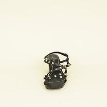 Valentino Black Rockstud Criss Cross Block Heeled Sandals 37.5
