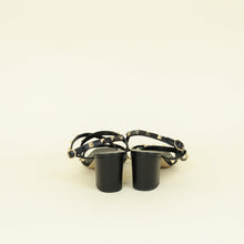 Valentino Black Rockstud Criss Cross Block Heeled Sandals 37.5