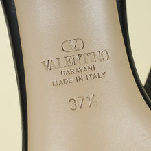 Valentino Black Rockstud Criss Cross Block Heeled Sandals 37.5