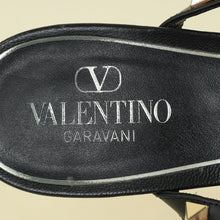 Valentino Black Rockstud Criss Cross Block Heeled Sandals 37.5
