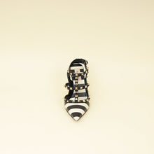 Valentino Bicolor Striped Rockstud Caged Pumps 37.5