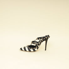 Valentino Bicolor Striped Rockstud Caged Pumps 37.5