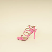 Valentino Pink CC Rockstud Ankle Strap Caged Sandal 37