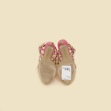 Valentino Pink CC Rockstud Ankle Strap Caged Sandal 37
